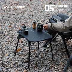 ShineTrip 05 Ultralight Folding Camping Table – Portable ABS Top with Aluminum Stand