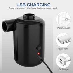 Here’s a shorter version of the title for listing purposes: Portable Electric Air Pump – Rechargeable Inflator for Camping & Swim Gear.