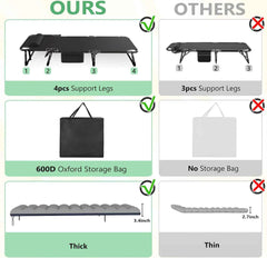 Adjustable Folding Camping Cot with Mattress – 5-Position Lounge Bed for Adults