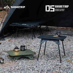 ShineTrip 05 Ultralight Folding Camping Table – Portable ABS Top with Aluminum Stand