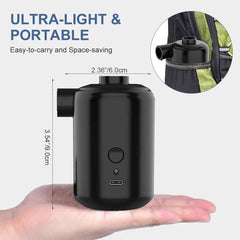 Here’s a shorter version of the title for listing purposes: Portable Electric Air Pump – Rechargeable Inflator for Camping & Swim Gear.