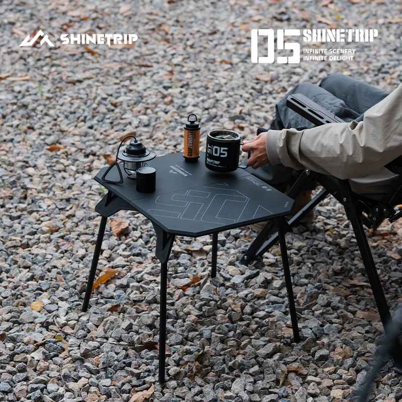 ShineTrip 05 Ultralight Folding Camping Table – Portable ABS Top with Aluminum Stand