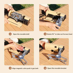 Outdoor Portable Magnetic Gas Stove for Camping & Hiking