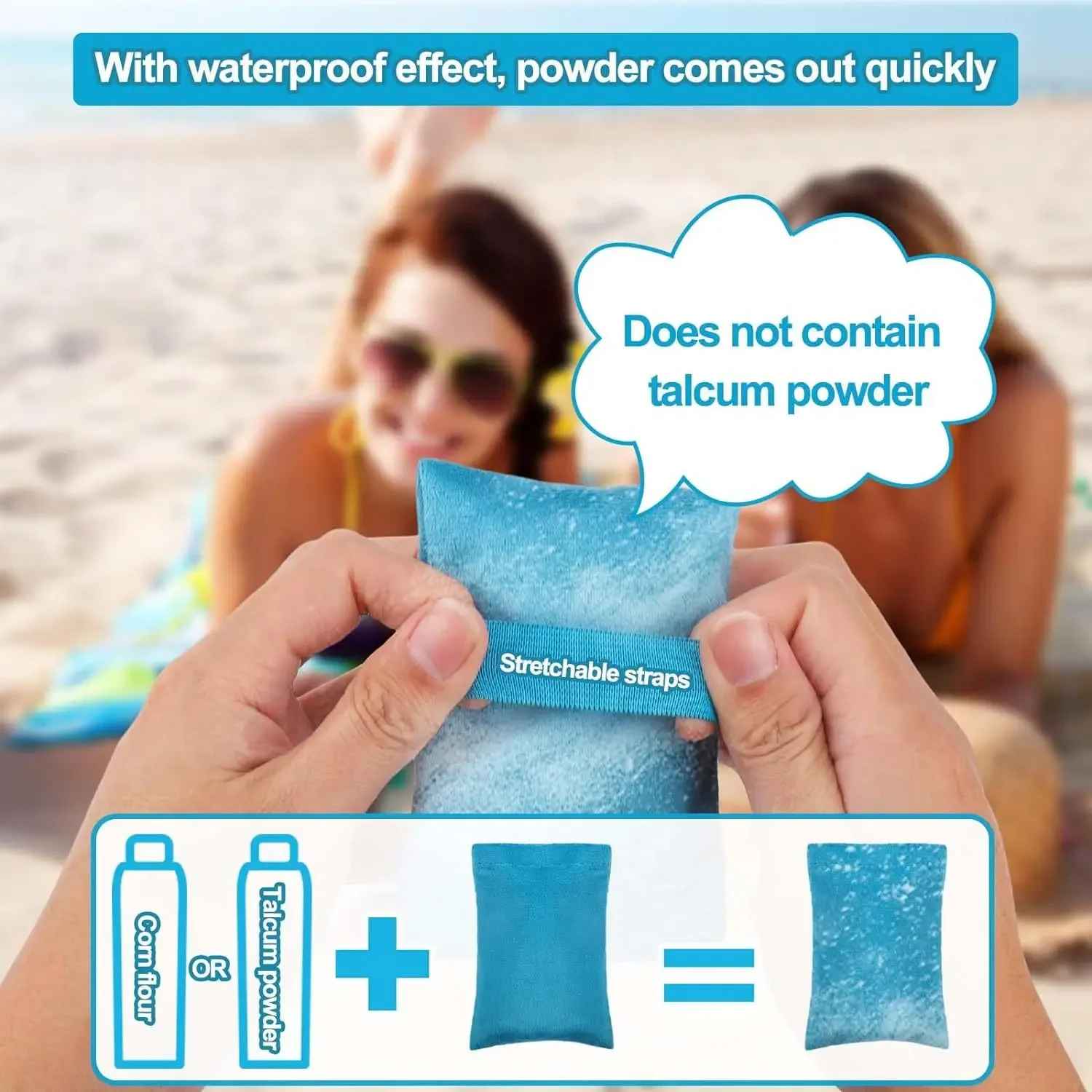 Sand Removal Bag with Brush – Beach & Camping Sunbathing Essential