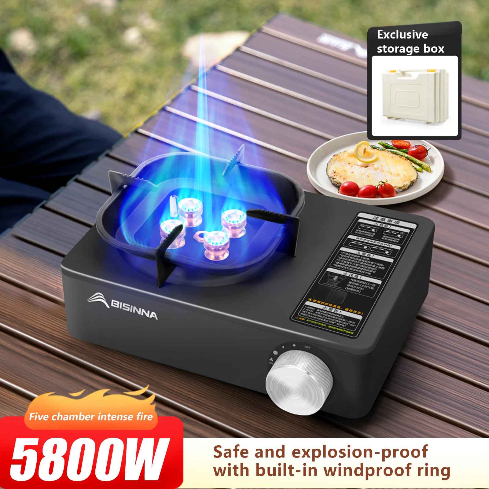 BISINNA 5800W Portable Camping Gas Stove for Outdoor Cooking