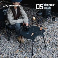 ShineTrip 05 Ultralight Folding Camping Table – Portable ABS Top with Aluminum Stand