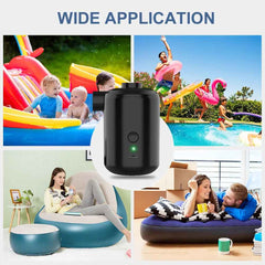 Here’s a shorter version of the title for listing purposes: Portable Electric Air Pump – Rechargeable Inflator for Camping & Swim Gear.
